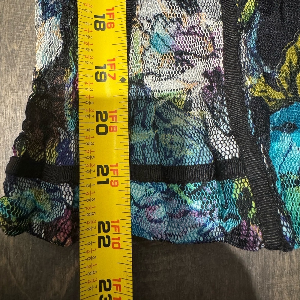 Alberto Makali Multicolor Butterfly Mesh Jacket Top Size L Vintage Designer - Picture 13 of 13